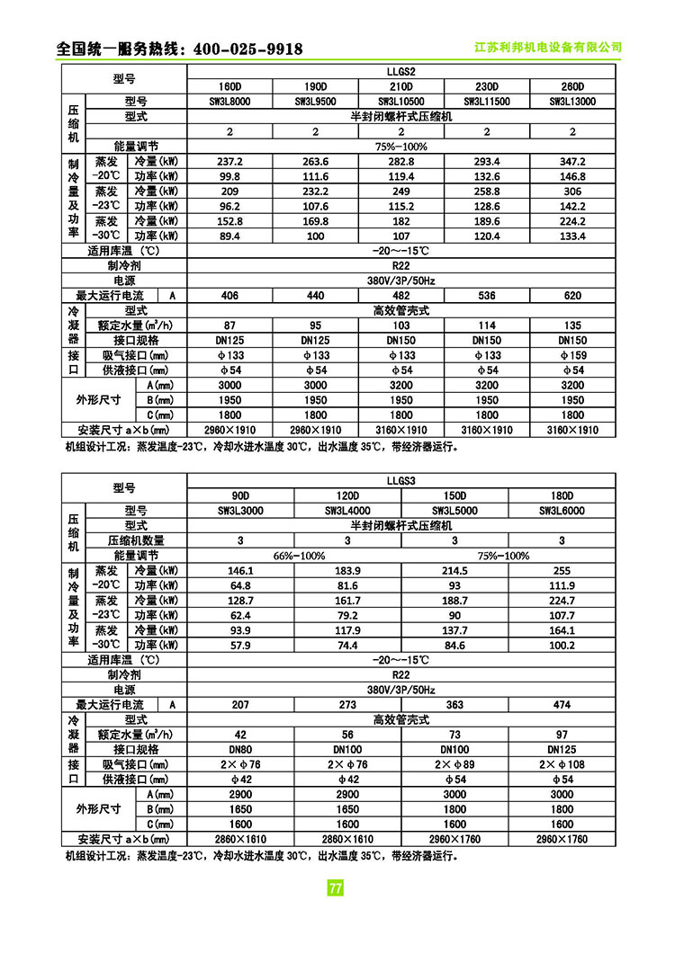 莱富康水冷螺杆并联机组