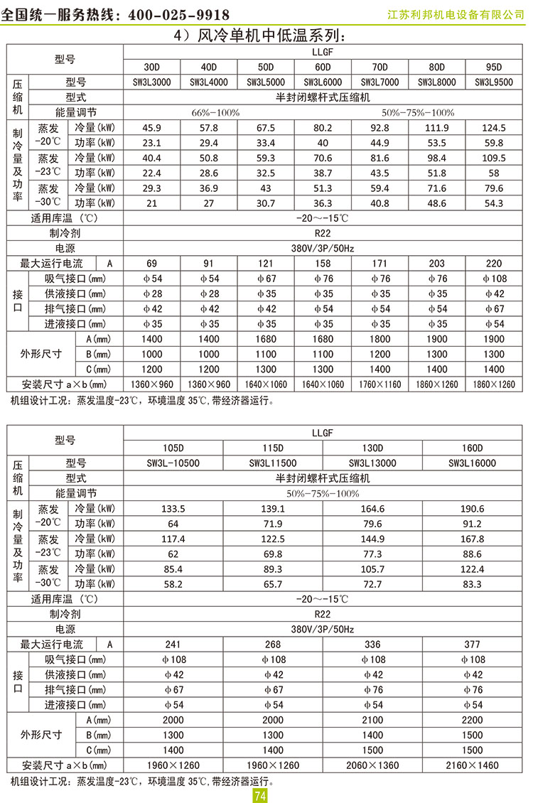 莱富康螺杆并联机组蒸发冷