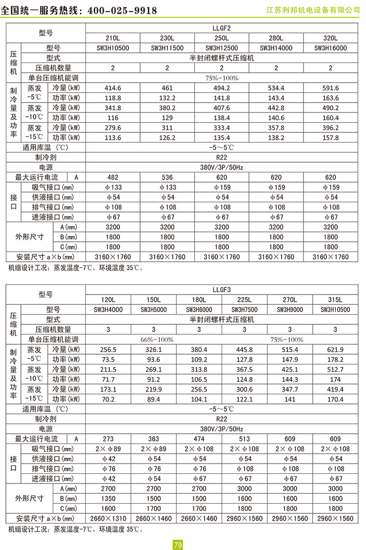 莱富康螺杆并联机组蒸发冷